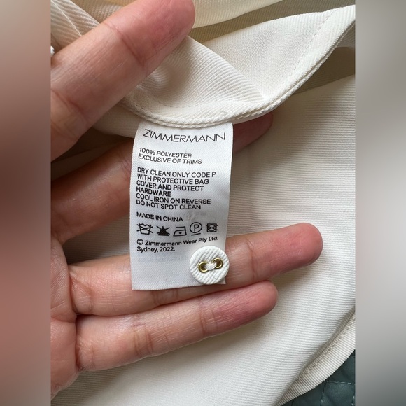 NWT Zimmermann Ivory Pendant Top Sz AU 1 Small Sleeveless Vneck - Picture 13 of 13